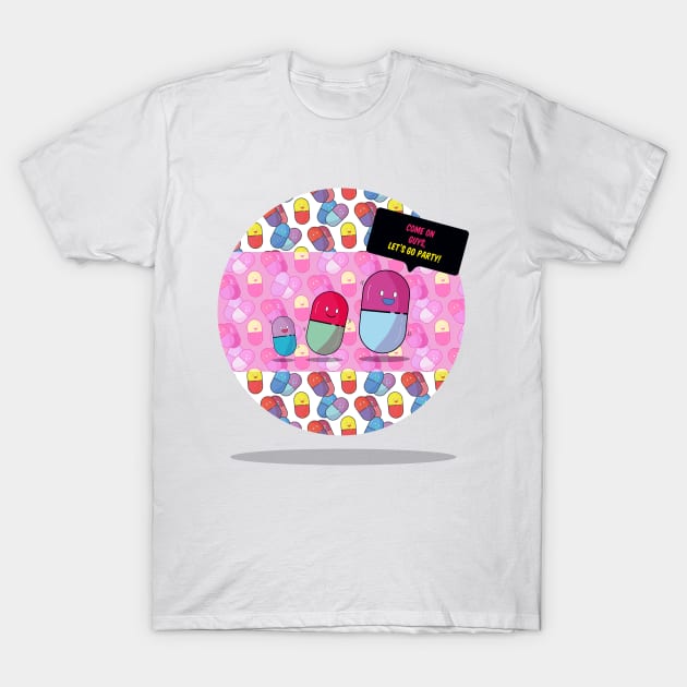 Come on guys, let's go party! T-Shirt by emanueledenovellis